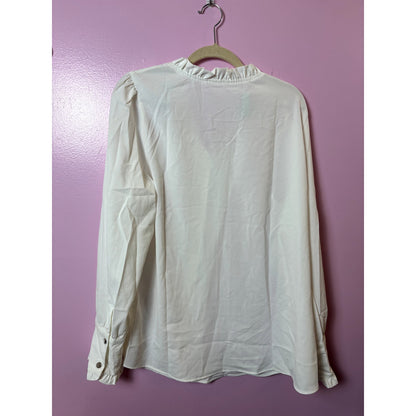 Womens Long Sleeve Blouse Top - White - Size XL - New - NWOT