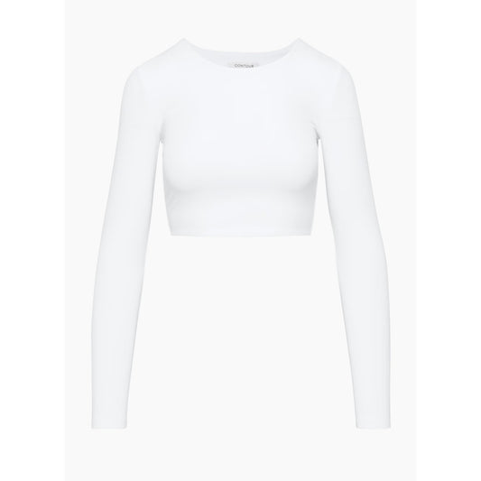 Aritzia Brands  Babaton Contour Scoopneck Long Sleeve Crop - Size Small