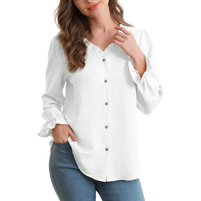 Womens Long Sleeve Blouse Top - White - Size XL - New - NWOT